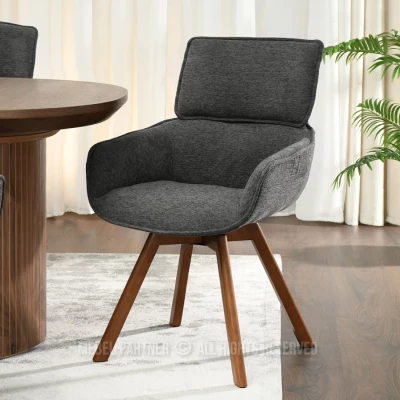 Čalouněná židle ARISAY - grafit / ořech