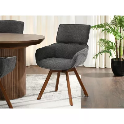 Čalouněná židle ARISAY - grafit / ořech