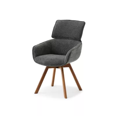 Čalouněná židle ARISAY - grafit / ořech