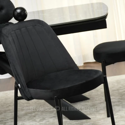 Čalouněná jídelní židle EVELIN - černá