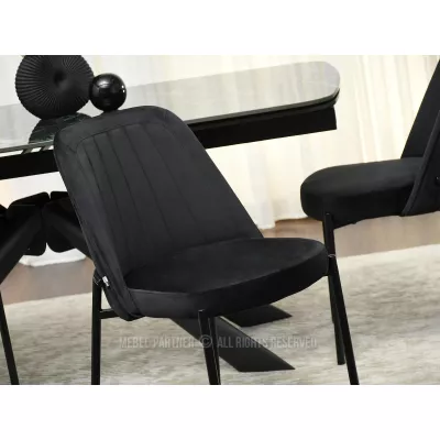 Čalouněná jídelní židle EVELIN - černá