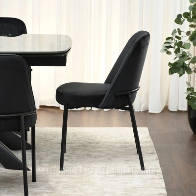 Čalouněná jídelní židle EVELIN - černá