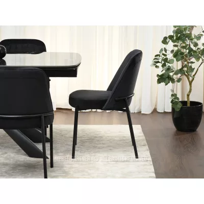 Čalouněná jídelní židle EVELIN - černá