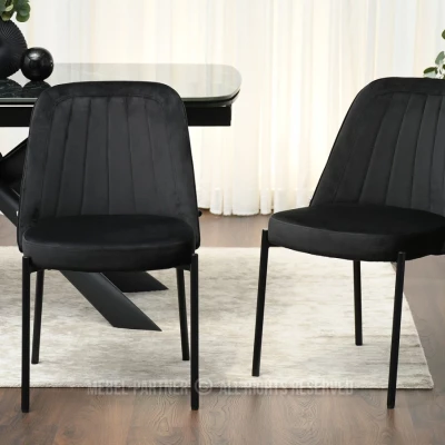 Čalouněná jídelní židle EVELIN - černá