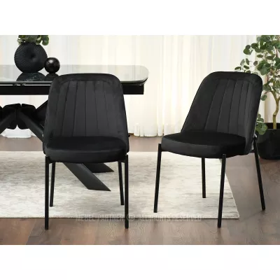 Čalouněná jídelní židle EVELIN - černá