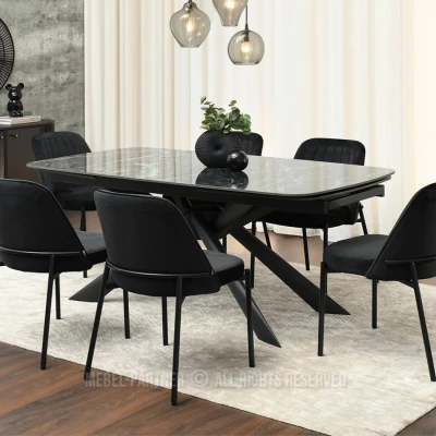 Čalouněná jídelní židle EVELIN - černá