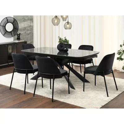 Čalouněná jídelní židle EVELIN - černá