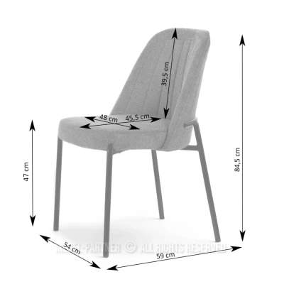 Čalouněná jídelní židle EVELIN - černá / měděná