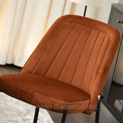 Čalouněná jídelní židle EVELIN - černá / měděná