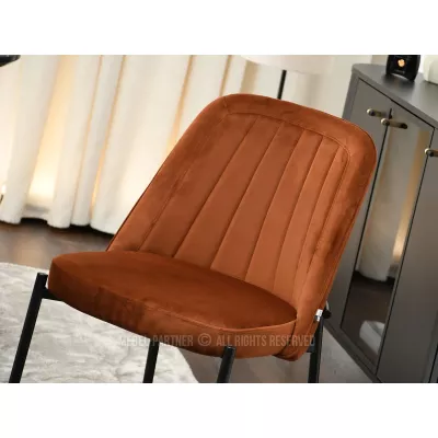 Čalouněná jídelní židle EVELIN - černá / měděná