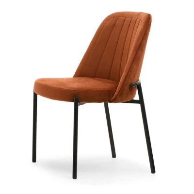 Čalouněná jídelní židle EVELIN - černá / měděná