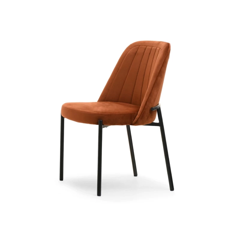 Čalouněná jídelní židle EVELIN - černá / měděná