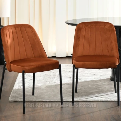 Čalouněná jídelní židle EVELIN - černá / měděná