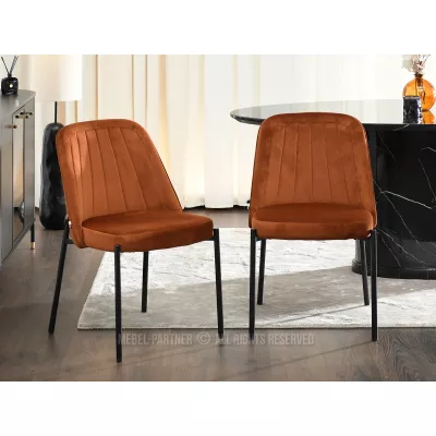 Čalouněná jídelní židle EVELIN - černá / měděná