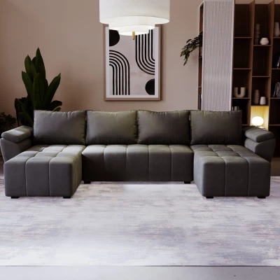 Sedací souprava do U GAVORA - tmavě šedá