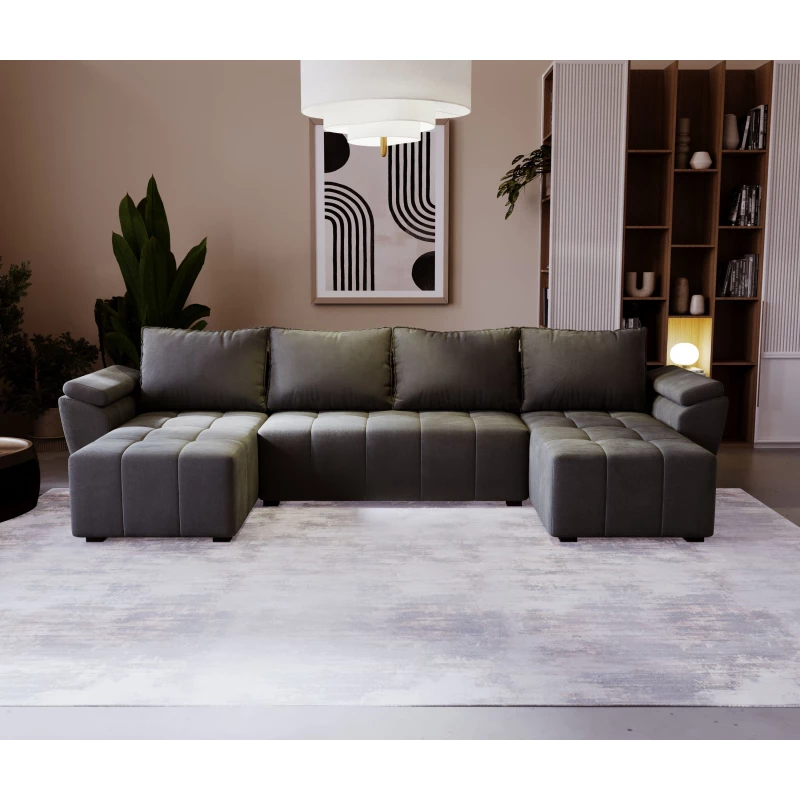 Sedací souprava do U GAVORA - tmavě šedá