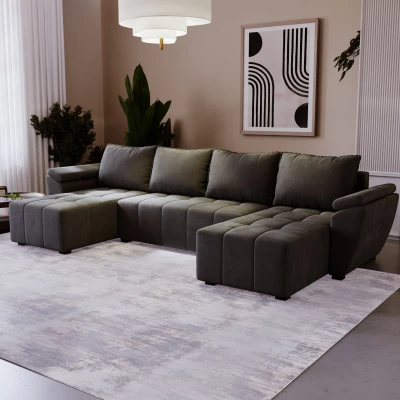 Sedací souprava do U GAVORA - tmavě šedá