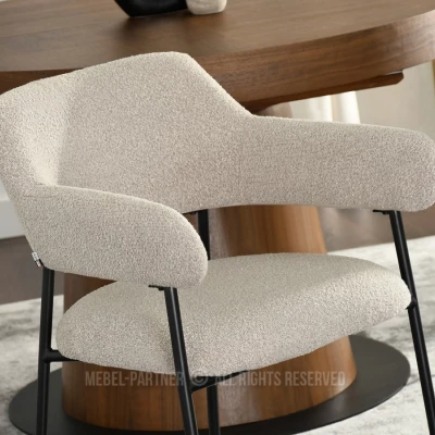 Čalouněná jídelní židle PATRICE - béžová / černá