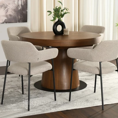 Čalouněná jídelní židle PATRICE - béžová / černá