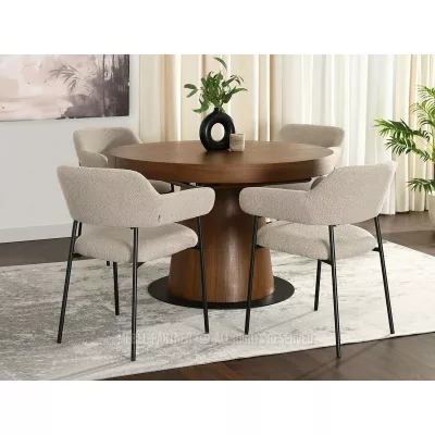 Čalouněná jídelní židle PATRICE - béžová / černá