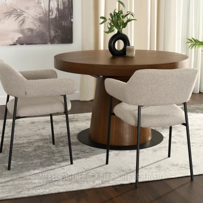 Čalouněná jídelní židle PATRICE - béžová / černá