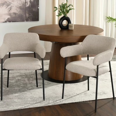 Čalouněná jídelní židle PATRICE - béžová / černá