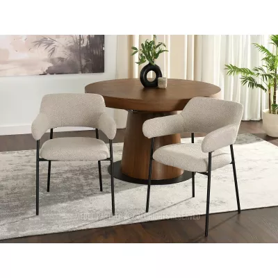 Čalouněná jídelní židle PATRICE - béžová / černá