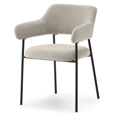 Čalouněná jídelní židle PATRICE - béžová / černá