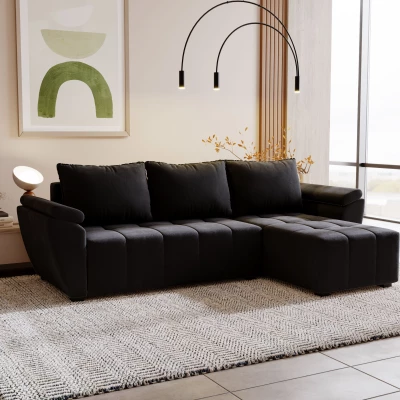 Rohová sedací souprava GAVORA - antracitová