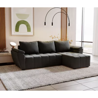 Rohová sedací souprava GAVORA - tmavě šedá