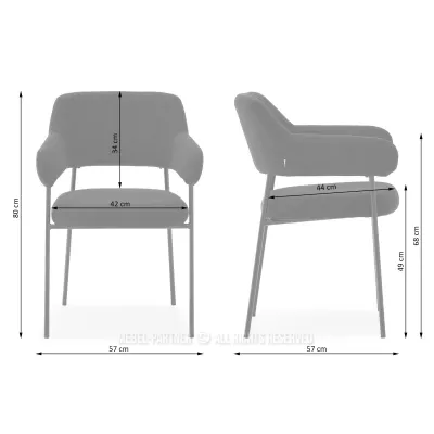 Čalouněná jídelní židle PATRICE - zelená / černá