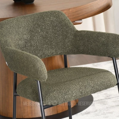 Čalouněná jídelní židle PATRICE - zelená / černá