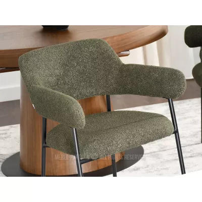 Čalouněná jídelní židle PATRICE - zelená / černá