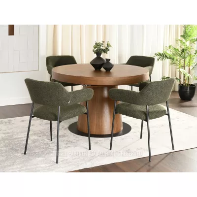 Čalouněná jídelní židle PATRICE - zelená / černá