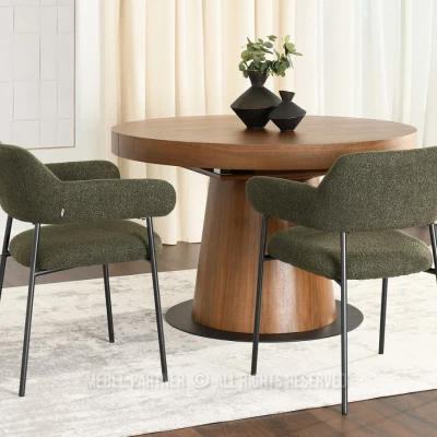 Čalouněná jídelní židle PATRICE - zelená / černá