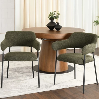 Čalouněná jídelní židle PATRICE - zelená / černá