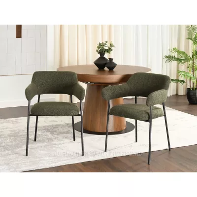 Čalouněná jídelní židle PATRICE - zelená / černá