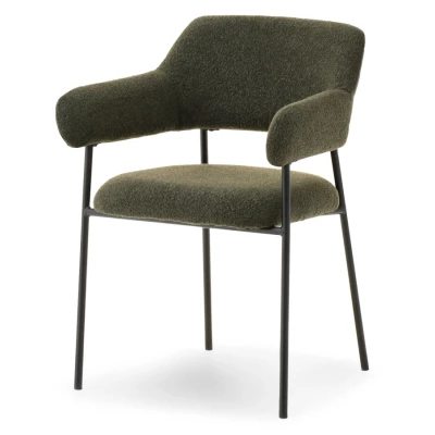 Čalouněná jídelní židle PATRICE - zelená / černá