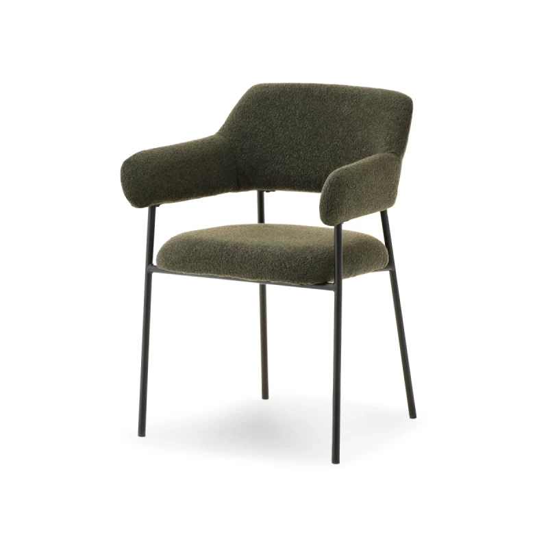 Čalouněná jídelní židle PATRICE - zelená / černá