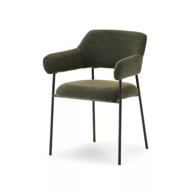 Čalouněná jídelní židle PATRICE - zelená / černá