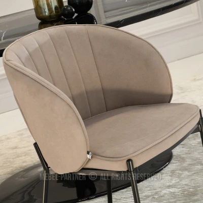 Čalouněná jídelní židle IMANI - béžová / černá