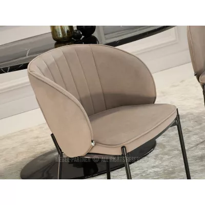 Čalouněná jídelní židle IMANI - béžová / černá