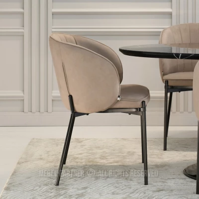 Čalouněná jídelní židle IMANI - béžová / černá