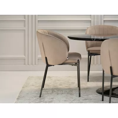 Čalouněná jídelní židle IMANI - béžová / černá