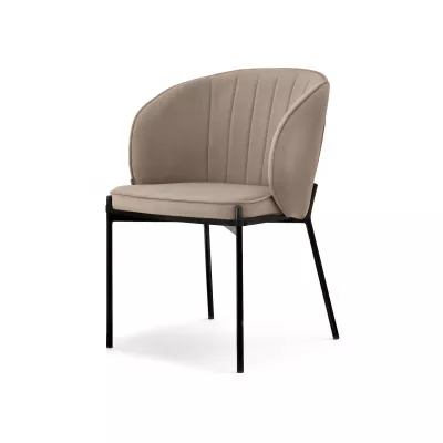 Čalouněná jídelní židle IMANI - béžová / černá