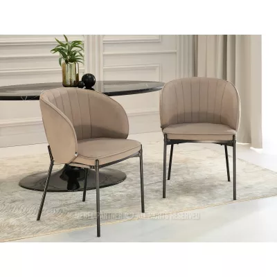 Čalouněná jídelní židle IMANI - béžová / černá