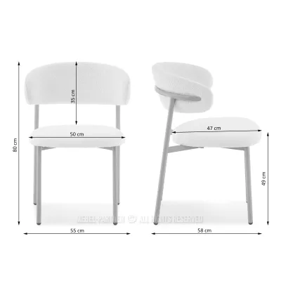 Jídelní židle ADRIENNE - krémová / dub