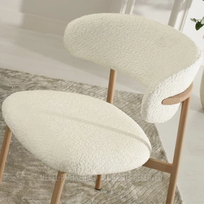 Jídelní židle ADRIENNE - krémová / dub