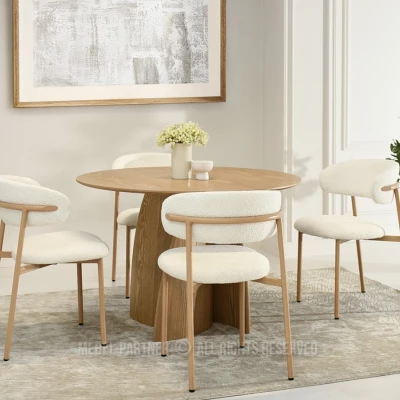 Jídelní židle ADRIENNE - krémová / dub