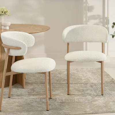 Jídelní židle ADRIENNE - krémová / dub